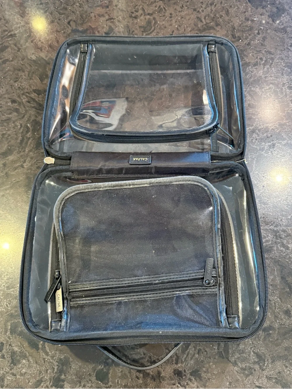 Calpak Large Clear Cosmetics Case Black